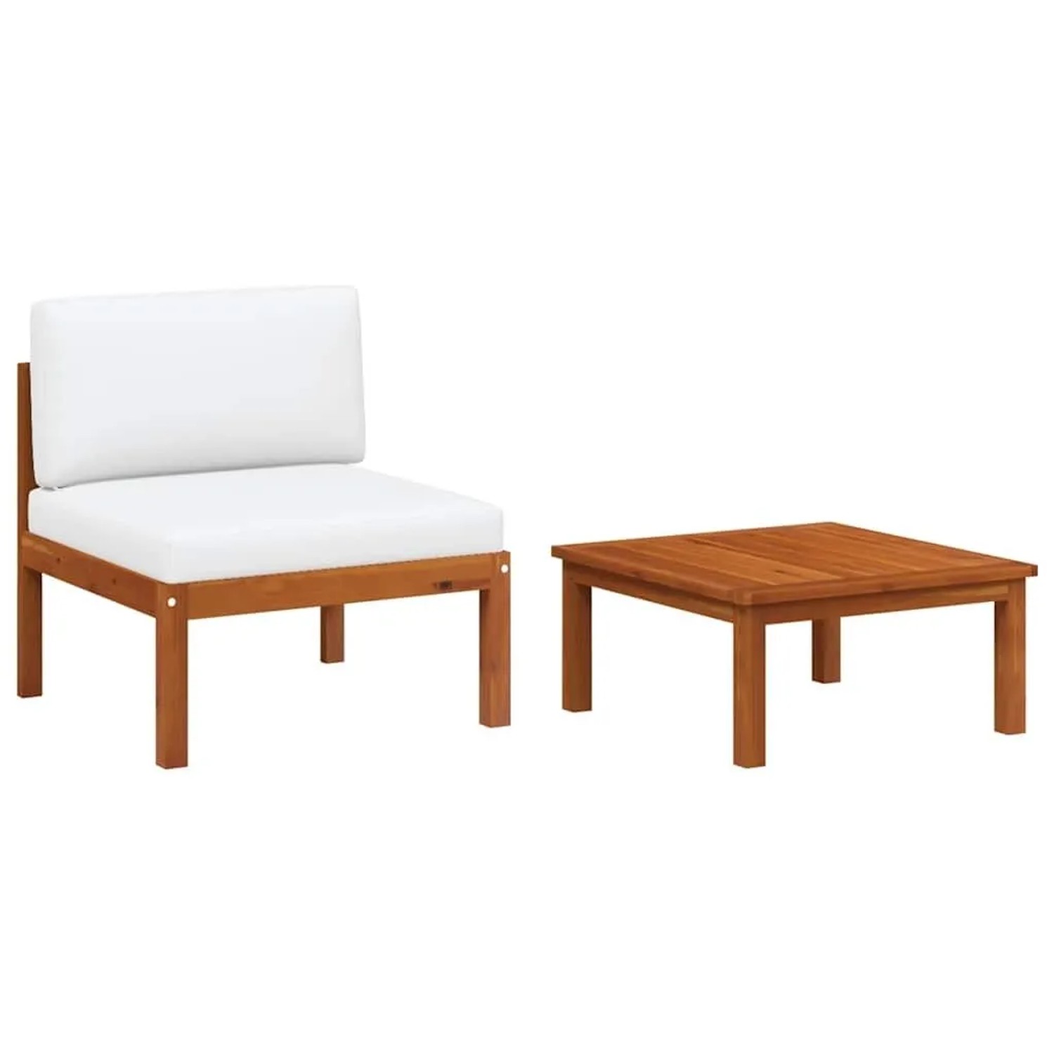 vidaXL 2-Tlg Garten-Lounge-Set mit Kissen Holz Akazie & Seil 312427