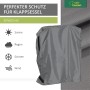 Graue Schutzhülle für Garten Klappsessel und Stapelstühle, wasserdicht und UV-beständig.