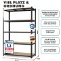 KARAT Schwerlastregal Lakota 2er Set Traglast bis 875 kg Schwarz 180 x 90 x 40 cm_7