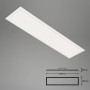 Dimmbare, weiße Brilo LED-Deckenleuchte Piatto S B-Smart Panel mit Maßangaben.