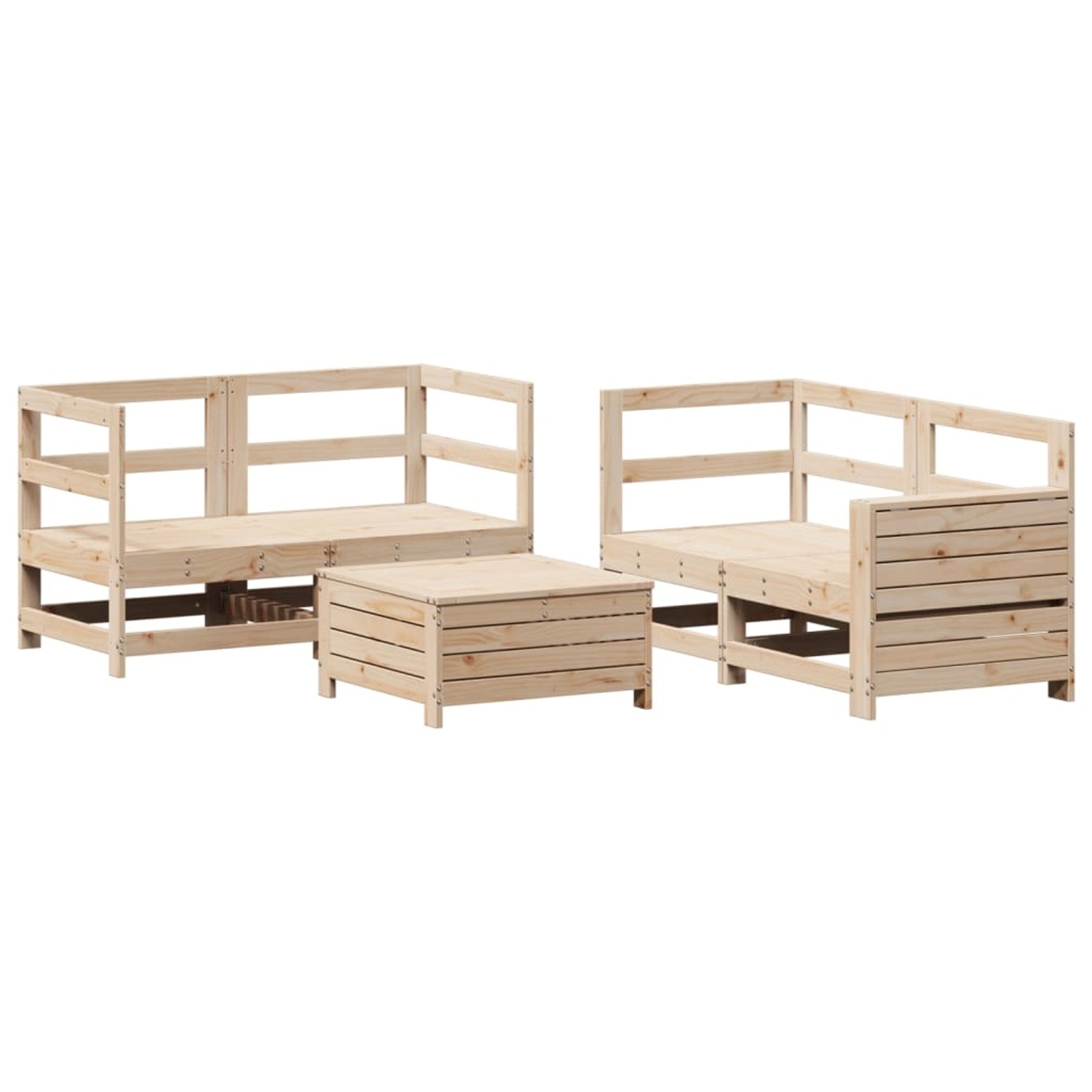 vidaXL 5-Tlg Garten-Sofagarnitur Massivholz Kiefer 3250812 günstig online kaufen