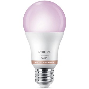 Philips A60 E27 smarte Lampe mit Farbwechsel, steuerbar per WLAN.
