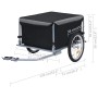 DELUKE Fahrrad Lastenanhänger, schwarz-grau, bis 65kg. Transportanhänger mit klappbarer Deichsel.