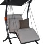 Angerer Hollywoodschaukel Swing Smart Sand, 1-Sitzer mit Sonnendach und bequemer Liegefläche.
