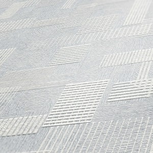 Weiße, überstreichbare Vliestapete mit geometrischem Grafikmuster von Tadessi Meo.