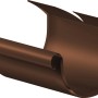 Brauner Rinnenverbinder NW 100 (RAL 8028) aus Aluminium zur einfachen Dachrinnen-Verbindung.
