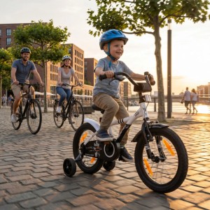 PROMETHEUS BIKES Kinderfahrrad 16 Zoll ab 4 und 5 Jahre mit Stützrädern und Rücktrittbremse Weiß
