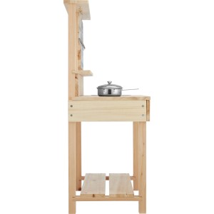 Matschküche mit Kreidetafel und Küchen-Set 60 cm x 30 cm x 75 cm