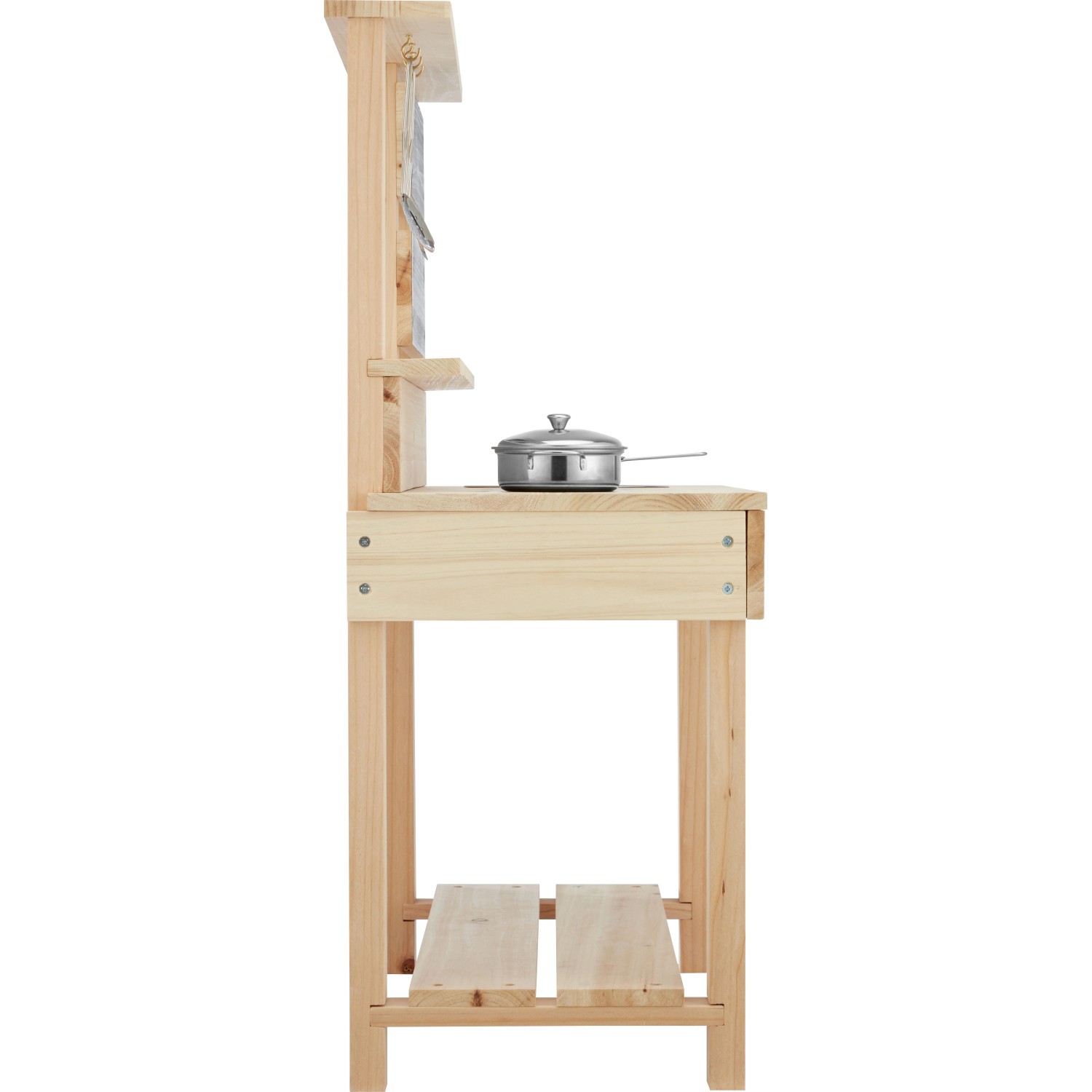 Matschküche aus Holz mit Kreidetafel und Zubehör-Set, 60x30x75 cm.