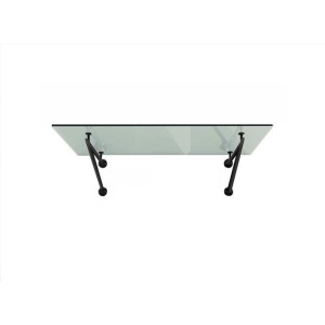 Glasvordach Hagen 140x90 cm, Klarglas mit Halter in Anthrazit (RAL 7016)