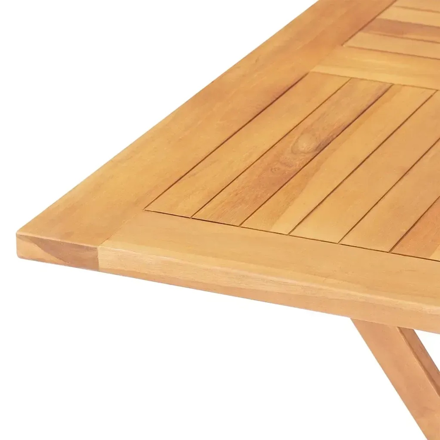 Klappbarer Gartentisch aus Teakholz, 85x85 cm. Quadratischer Tisch für Garten, Terrasse oder Balkon.