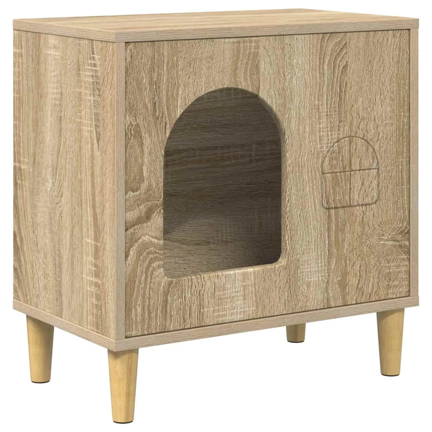 vidaXL Katzenhaus Sonoma 51 x 30 x 52 cm Holzwerkstoff 8000664