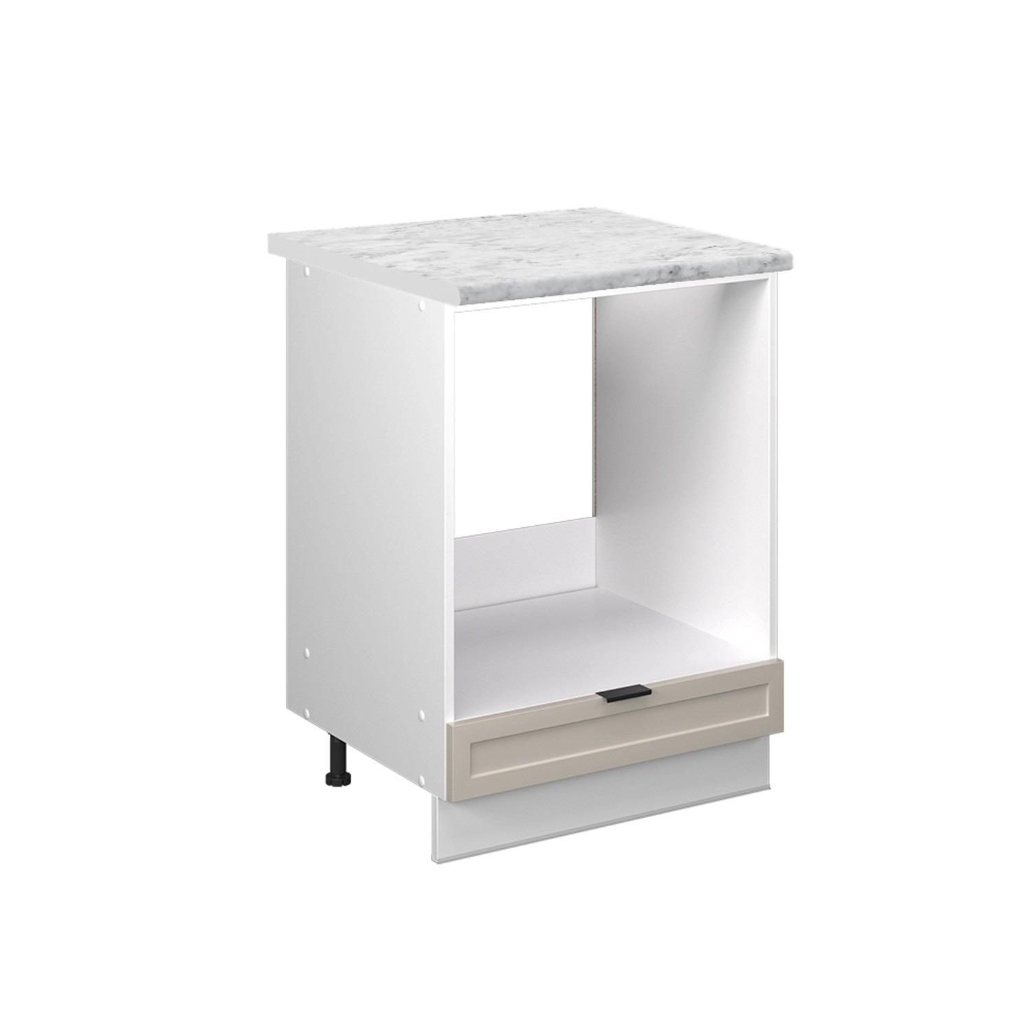 Vicco Herdumbauschrank Fame-Line Herdschrank GrauBeige 60 cm AP Marmor mit günstig online kaufen