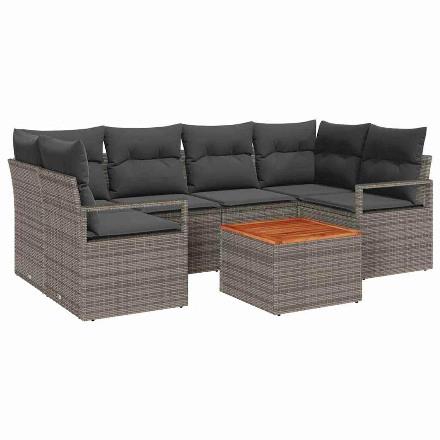 vidaXL Garten-Sofa-Set 7-Tlg Grau 3356326 günstig online kaufen