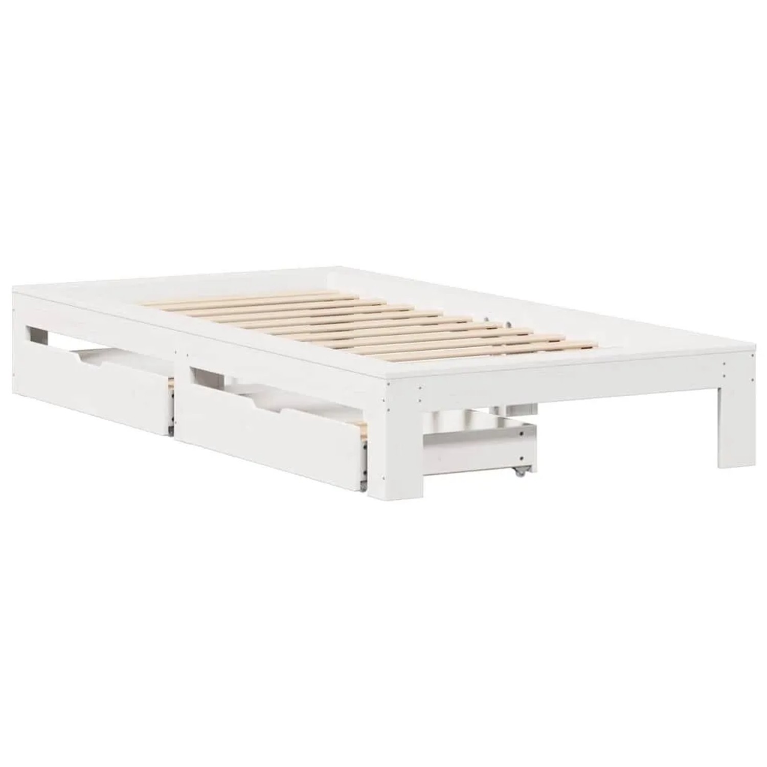 vidaXL Massivholzbett ohne Matratze Weiß 90x200 cm Kiefernholz 3309009