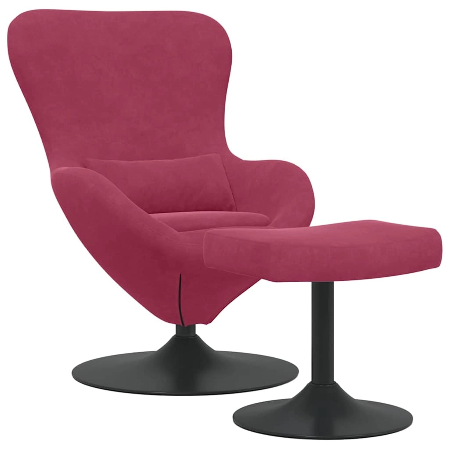 vidaXL Eierstuhl mit Fußhocker Weinrot 63 x 73 x 90 cm Samt 42002749 günstig online kaufen