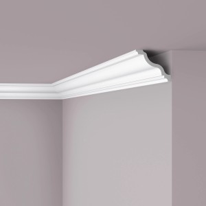 Weiße NOEL & MARQUET Eckleiste WT11 WALLSTYL, 200 cm, zur Decken- und Wandgestaltung.