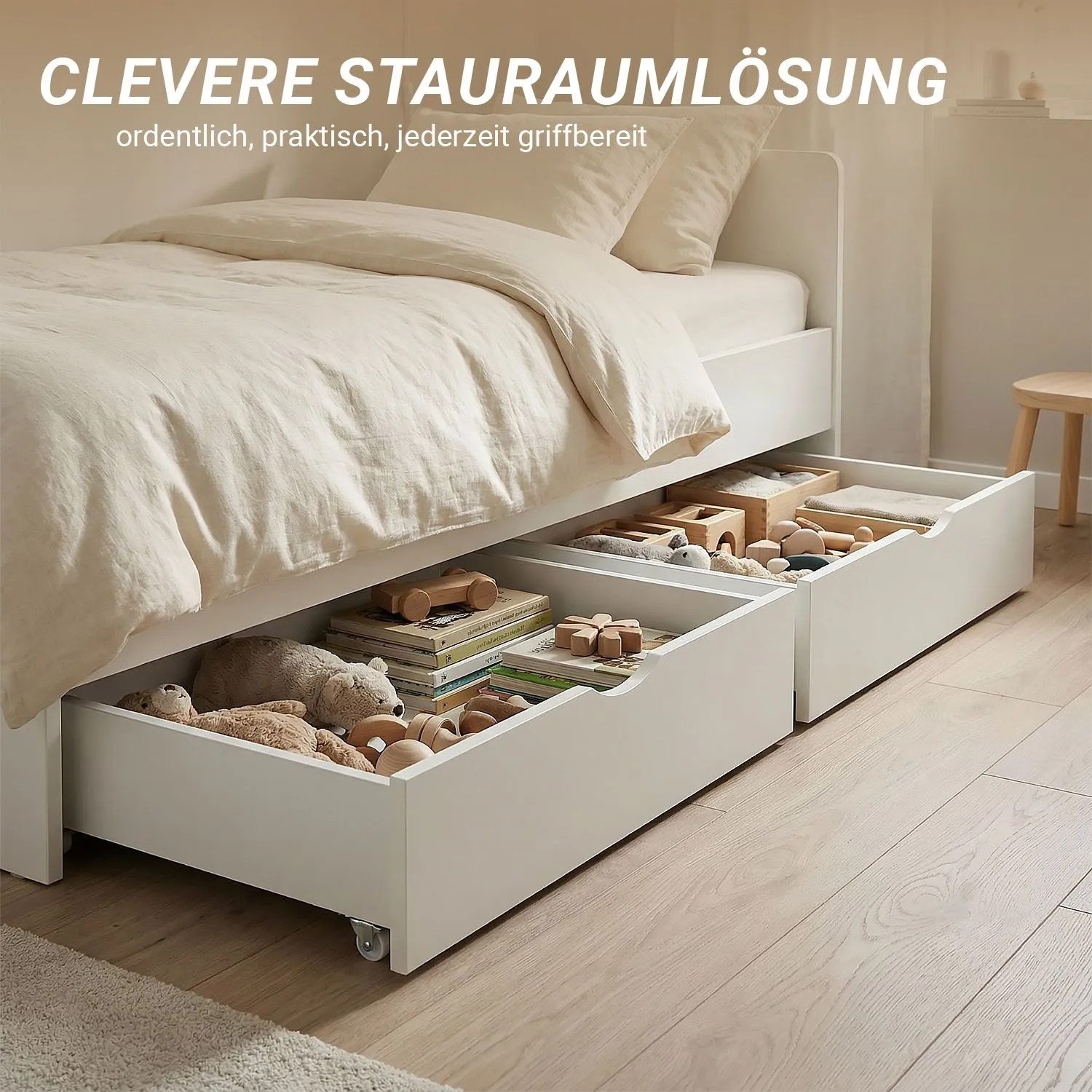 Homestyle4u Bettkasten mit Rollen weiß 2595 kaufen bei OBI