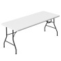 Weißer KARAT Klapptisch Akita, 183x76 cm, mit Stahlbeinen. Ideal als Gartentisch.