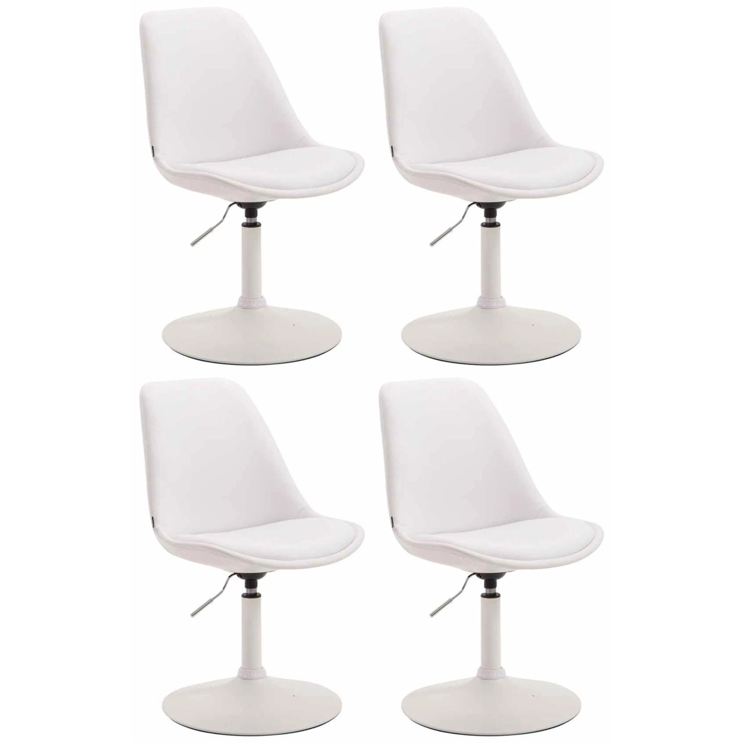CLP 4er Set Esszimmerstühle Maverick Kunstleder Weiß/Weiß