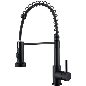 AICA Hochdruck Wasserhahn 43x21x12cm Schwarz Küche Abnehmbarer Mischbatterie und Drehbarer 360° Spiralfeder Bad Küchenarmatur