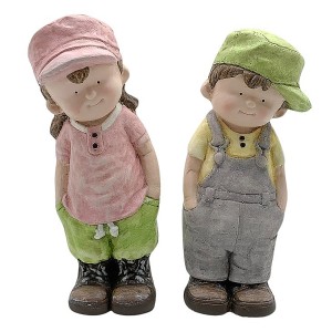 Boltze Deko-Figur Kinder Abby, 2-fach sortiert, 42 cm, mehrfarbig. Gartendeko für Kinder.