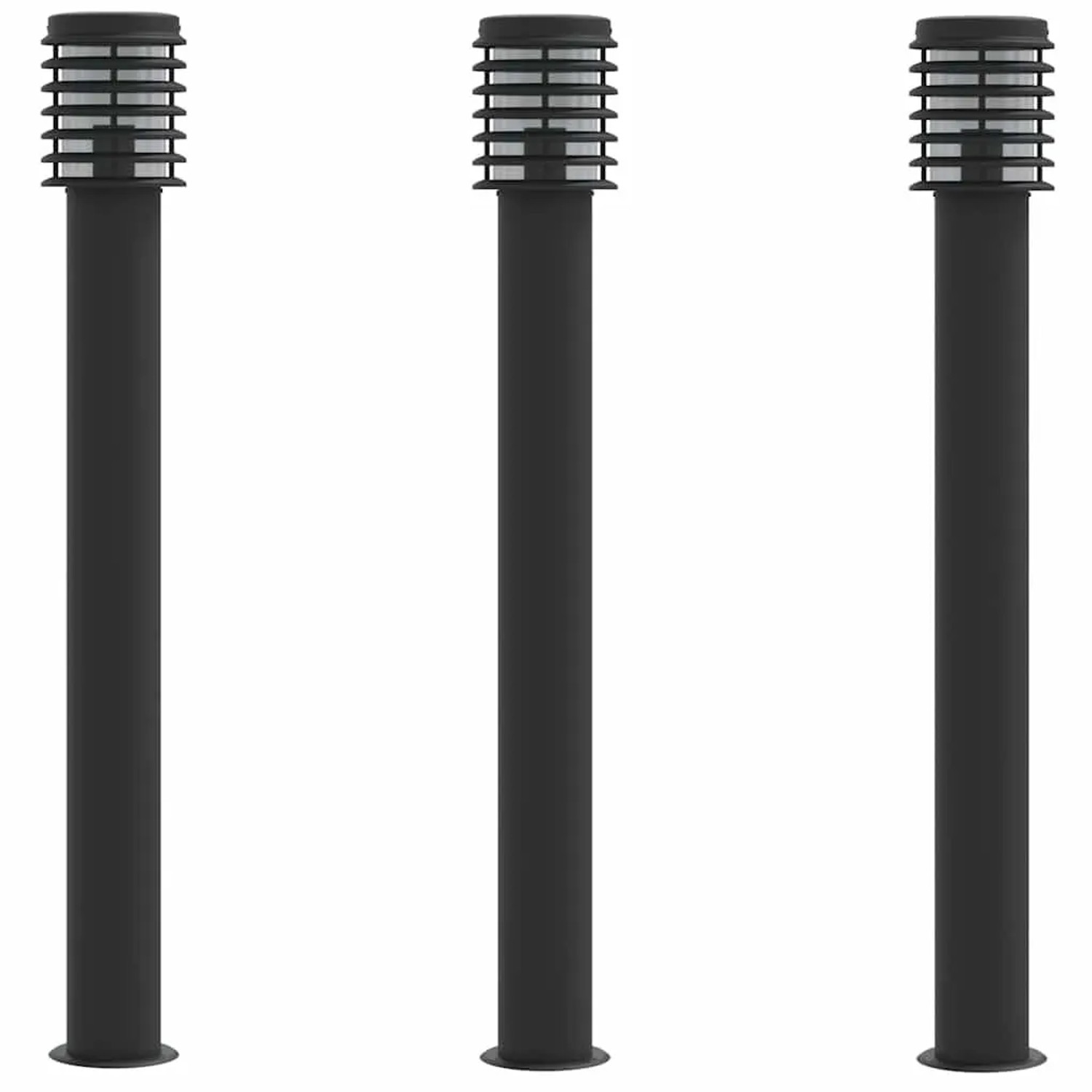vidaXL Wegeleuchten 3 Stk Schwarz 110 cm Edelstahl 4006364