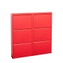 Roter ebuy24 Pisa Schuhschrank mit 6 Klappen aus Metall.