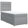 Hellgraues vidaXL Boxspringbett 90x200 cm mit Matratze und Kopfteil.