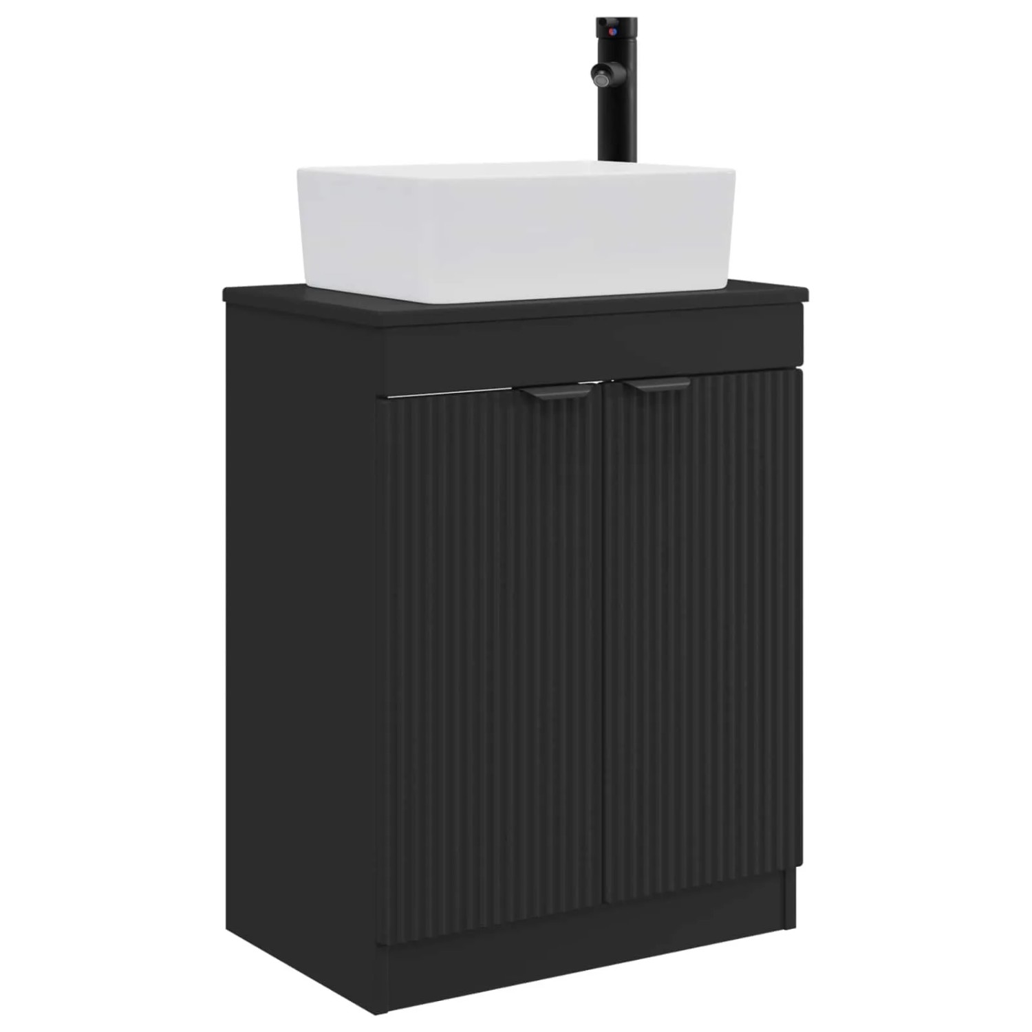 vidaXL Badezimmerschrank mit Waschbecken Schwarz 54 x 35 x 83 cm 890159