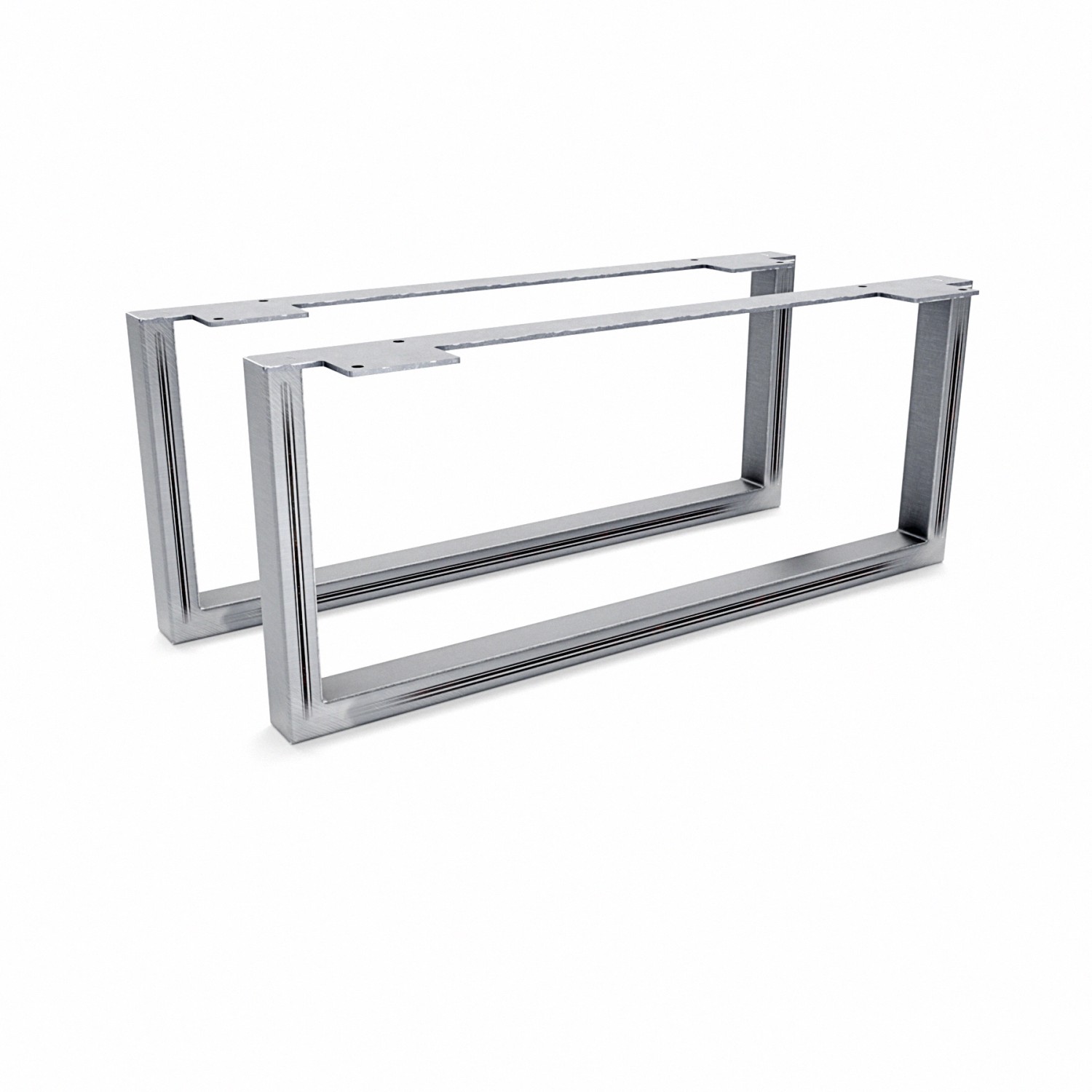 HEVVA Möbelfüße GRAZ 20 cm Hoch 50 cm Tief 2er Set Rohstahl-Klarlack