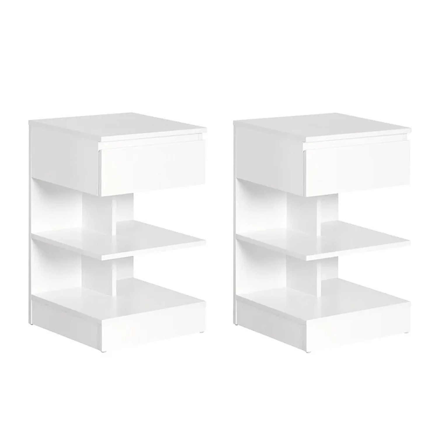 SoBuy 2er Set Nachttisch mit Schublade und 2 Ablagen Beistelltisch 39x65x39 günstig online kaufen