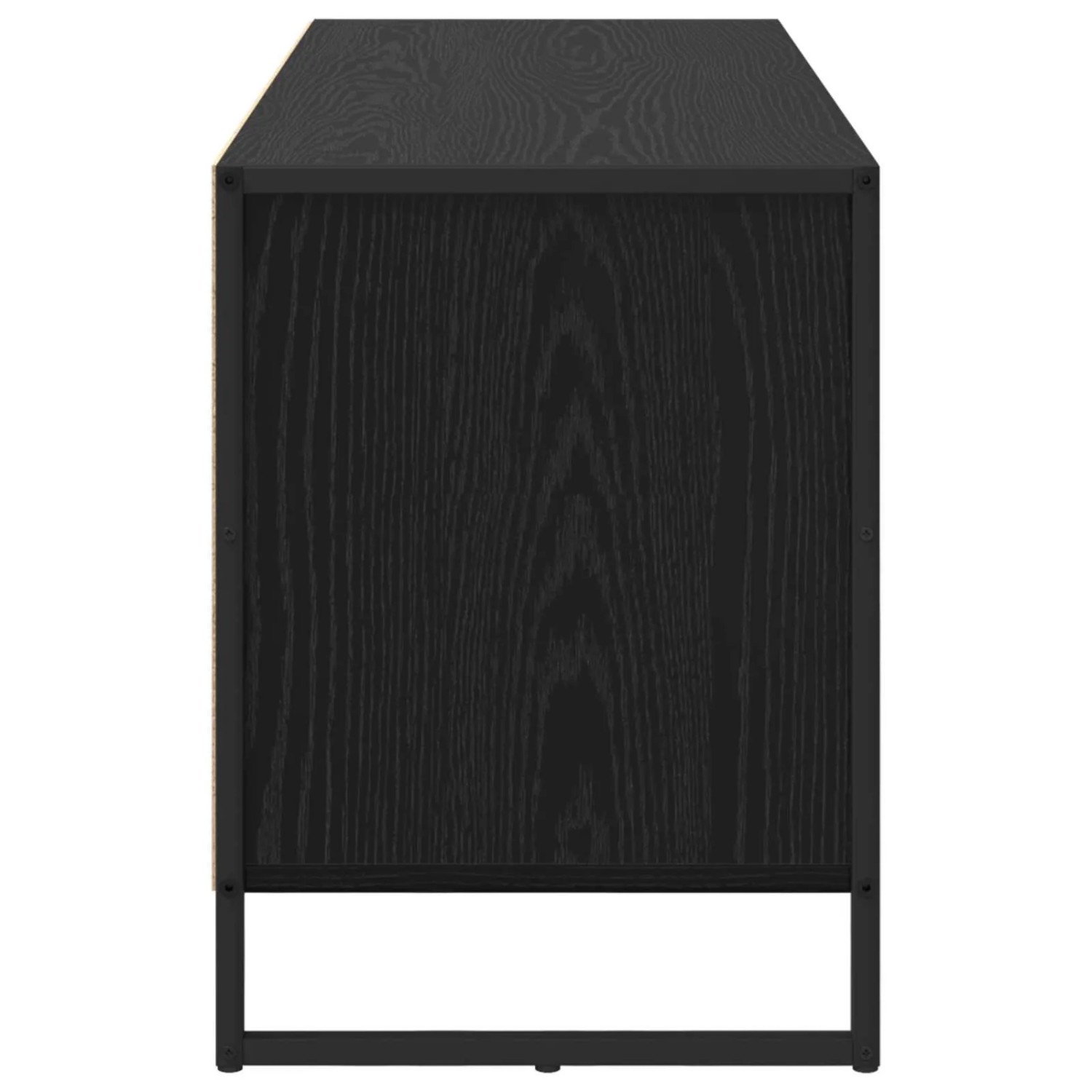 vidaXL TV-Schrank, schwarz, Eichen-Optik, 100cm breit, mit Schublade und Tür.