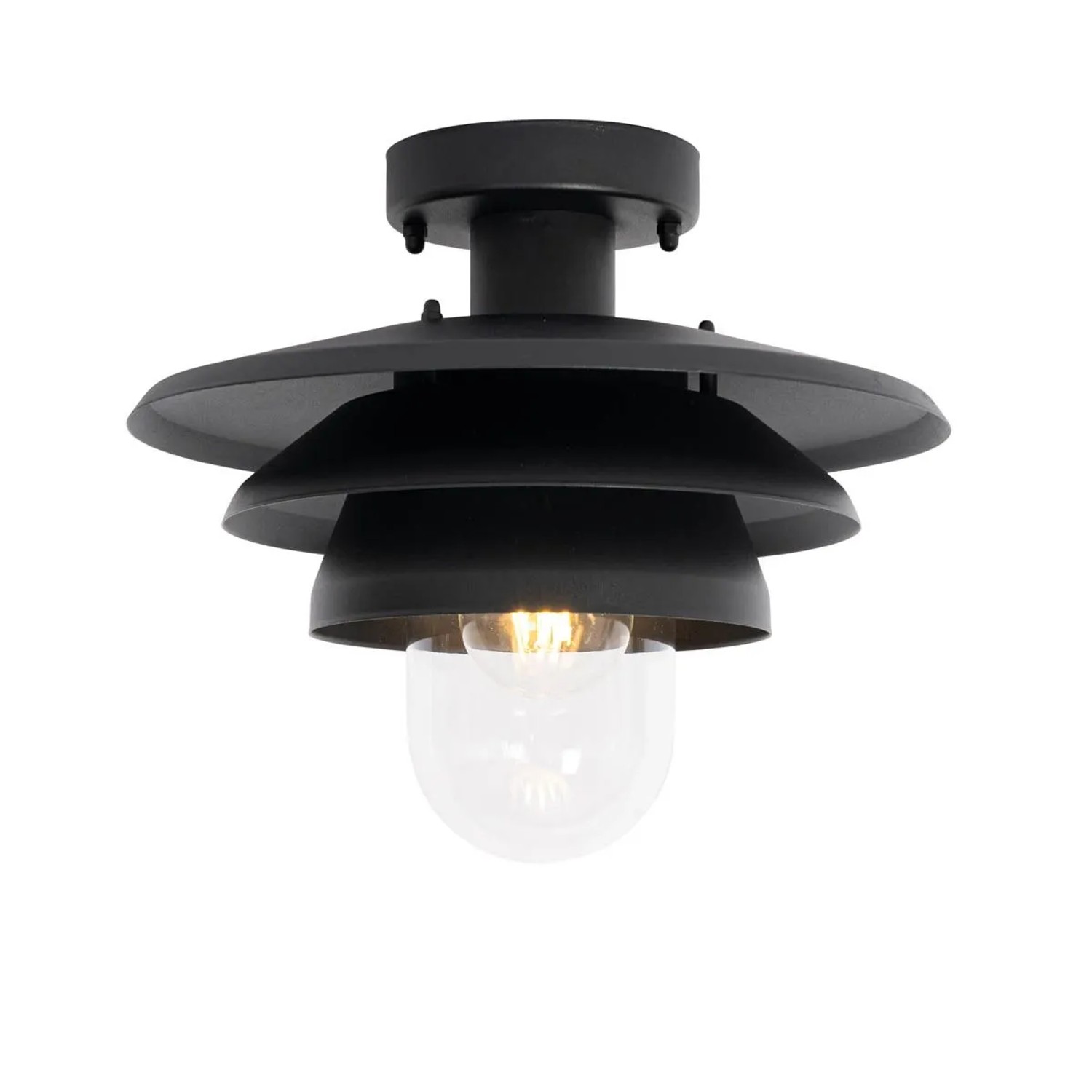 QAZQA Design-Außen-Deckenleuchte Schwarz IP44 Morty