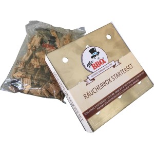 Mr. BBQ Räucherbox Starter Set mit Räucherchips für Grill & Smoker.