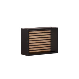 PROREGAL Wandregal Zebra, 30x40x16 cm, Würfelregal mit Akustikpaneelen in Eiche & Schwarz.