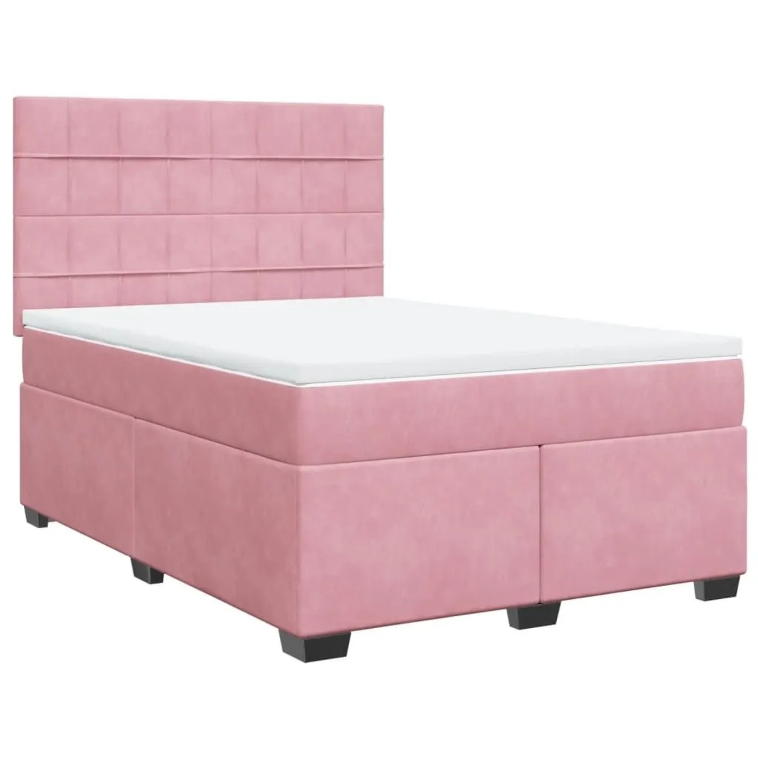 vidaXL Boxspringbett mit Matratze Rosa 160x200 cm Samt 3293259 günstig online kaufen