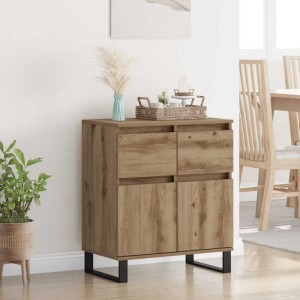 vidaXL Sideboard Artisan-Eiche, 60x35x70cm, mit Schublade und 2 Türen. Stauraum für Wohn- und Essbereich.