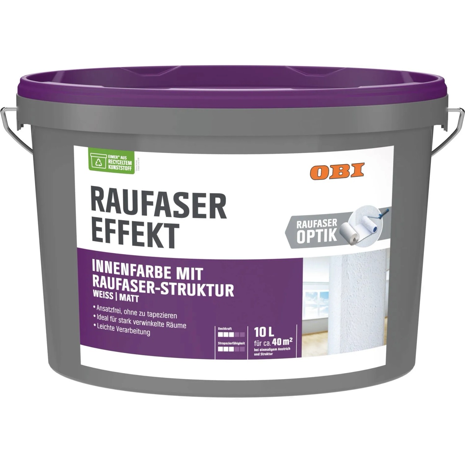 OBI Raufaser-Effekt Weiß matt 10 l