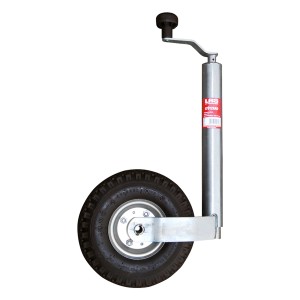 Las Luftbereiftes Stützrad mit Kurbel für Anhänger, Stahl verzinkt.