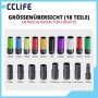 CCLIFE 18-tlg. 1/2 Zoll Radmutter Stecknuss Set. Bunte und schwarze metrische Stecknüsse für Felgen, verschiedene Größen.