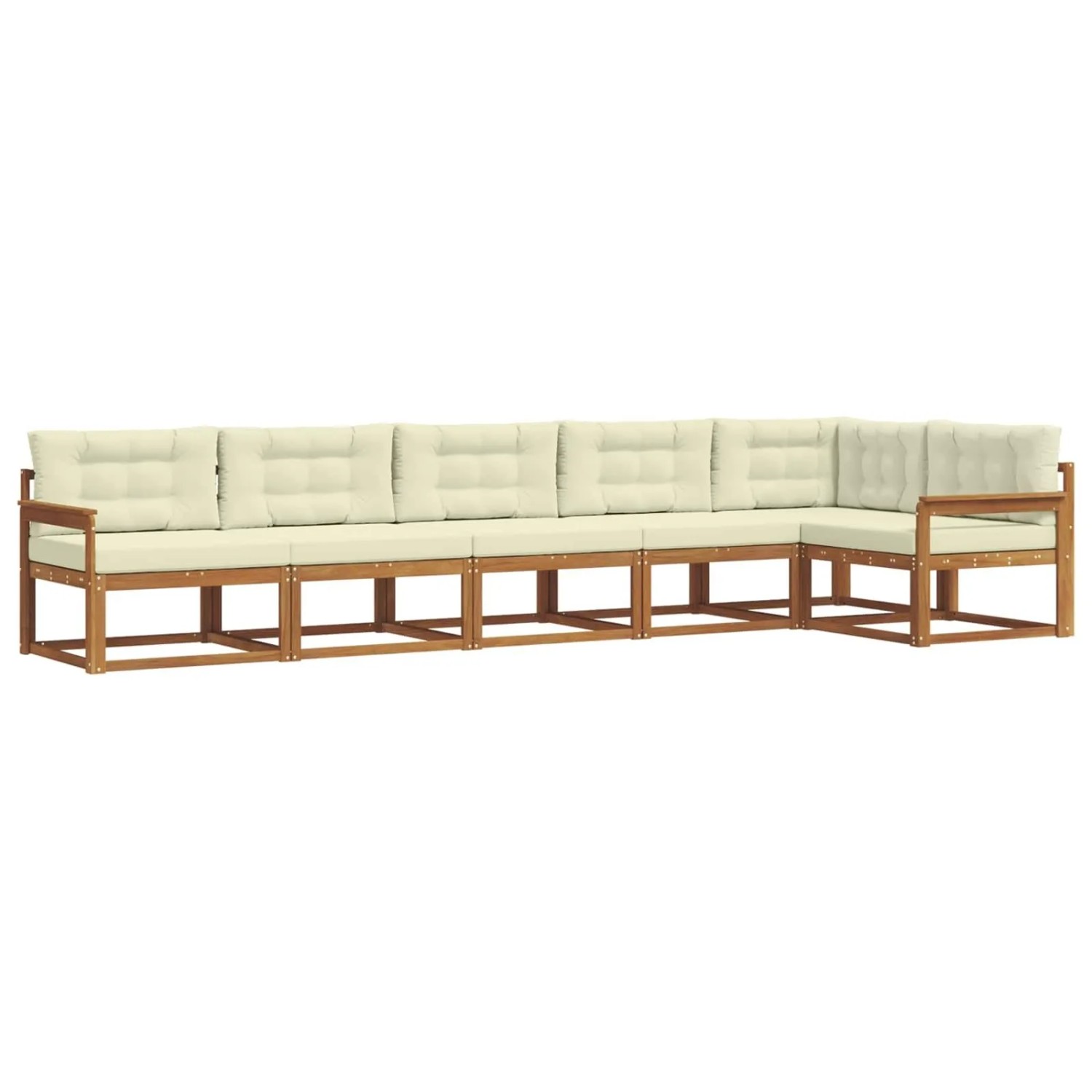 vidaXL Outdoor-Sofagarnitur mit Kissen 6-Tlg Natur und Creme 3367638