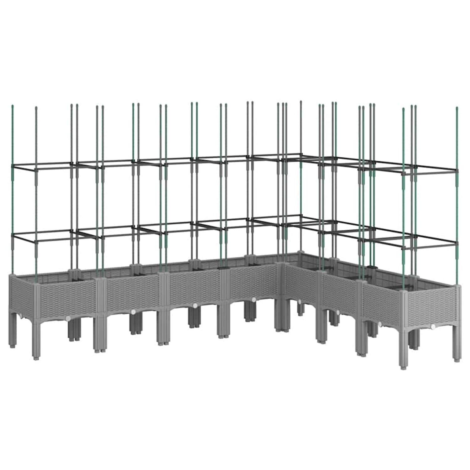 vidaXL Pflanzkübel mit Rankgitter Hellgrau 200x160x142,5 cm PP 367972 günstig online kaufen
