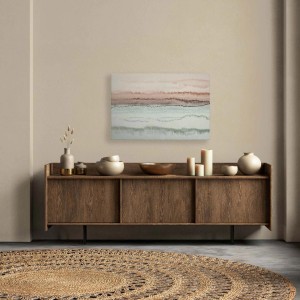 Bricoflor Leinwandbild mit Farbverlauf in Rosa und Weiß, 120x80 cm, Aquarell-Optik für Wohn- und Schlafzimmer.