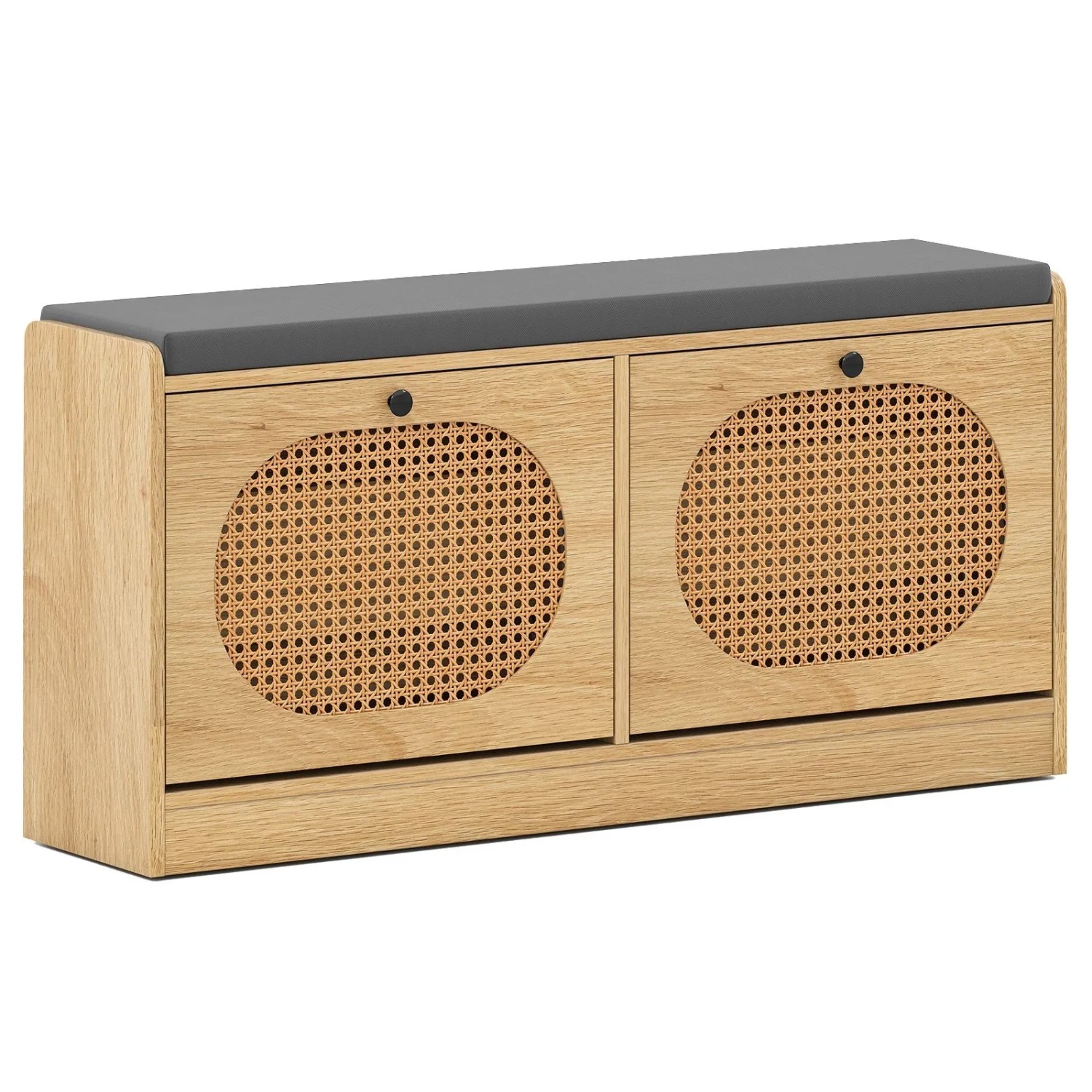 Costway Schuhbank mit 2 Klappen & Verstellbaren Regalen