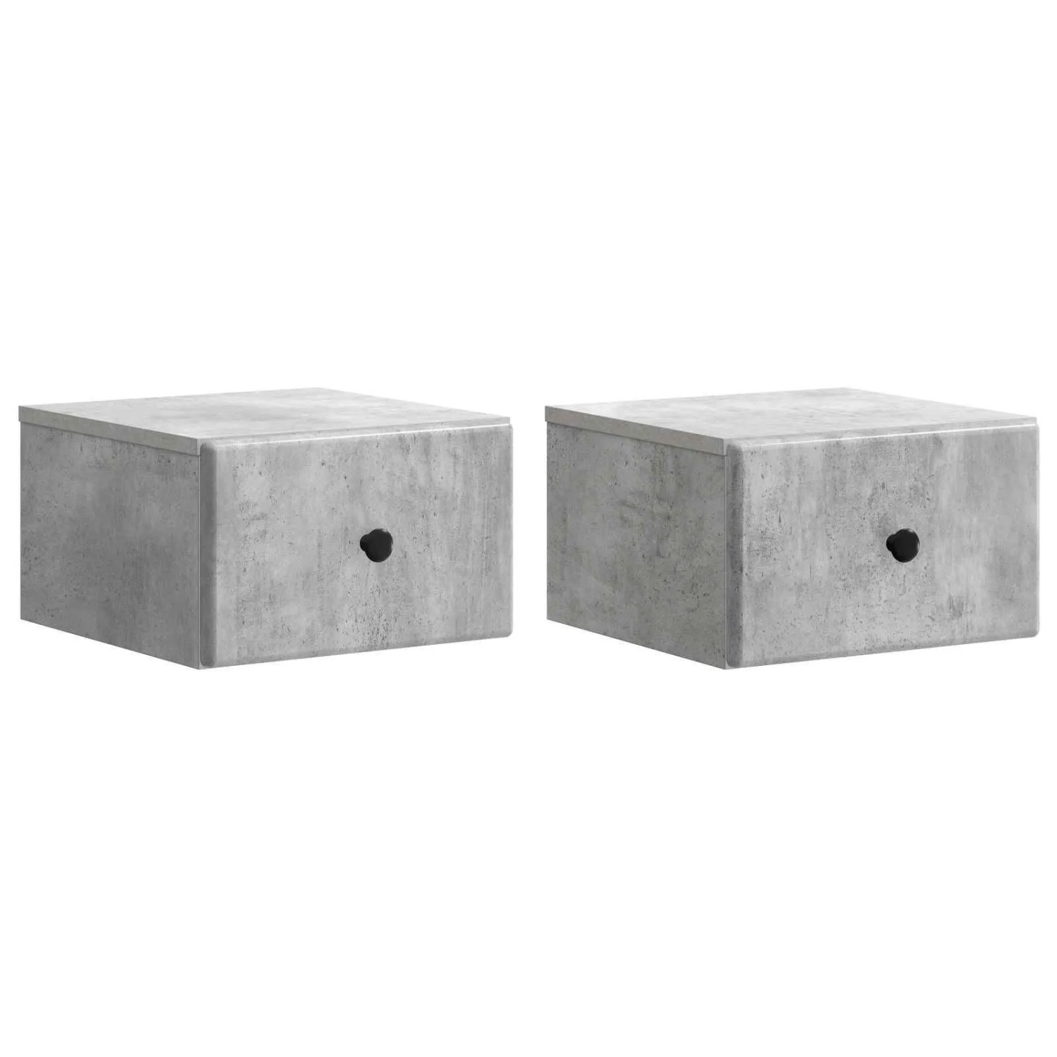 vidaXL Wandmontierter Nachttisch 2 Stk Betongrau 34,5 x 33 x 20 cm 899112