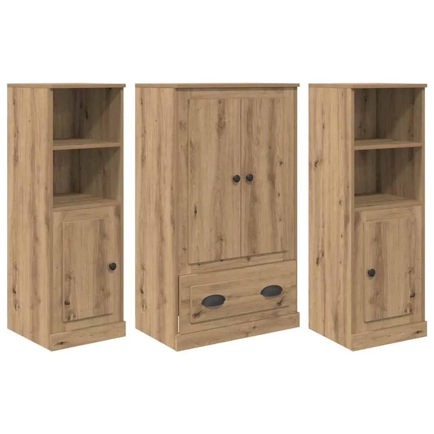 vidaXL Highboard mit Schubladen 3-Tlg Artisan-Eiche Holzwerkstoff 3402675 günstig online kaufen