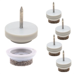 Wagner Nagel-Filzgleiter-Set QuickClick Ultrasoft Ø 20 mm EH4191 Grau 80-tlg.