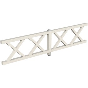 Skan Holz Brüstung Andreaskreuz, 400x84 cm, Fichte weiß, für Lauben & Pavillons.
