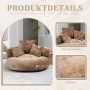 Brauner PXloue Chenille Sitzsack Stuhl mit 3 Kissen. Weiches Sofa für Erwachsene & Kinder, ideal für Wohnzimmer & Gaming.